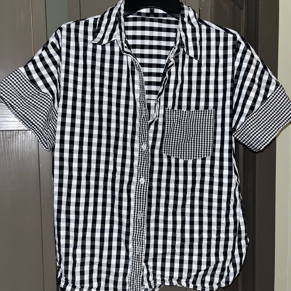 Oversized Gingham Blouse